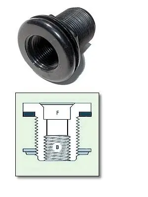 1" Bulkhead, sch. 40, Thread x Thread - Pentair Aquatics
