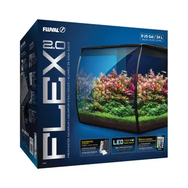 Fluval Flex 2.0 9 gal Aquarium Kit, Black
