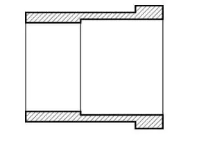 PVC Reducer Bushing, 1" Spig x 0.75" Slip - AquaCave