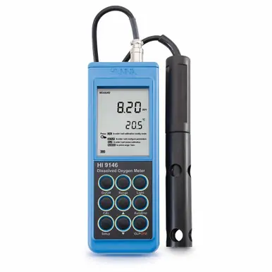 Hanna HI9146 Portable Dissolved Oxygen O2 Meter, 10 meter cable - Hanna Instruments