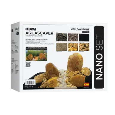 Fluval Aquascaper Natural Rock & Sand Décor Set, Nano, 24 lb / 11 kg, Yellowstone Canyon