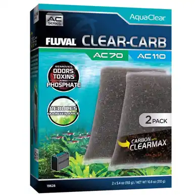 Fluval Clear-Carb for AC70/AC110 Power Filter, 10.8 oz / 310 g, 2-Pack