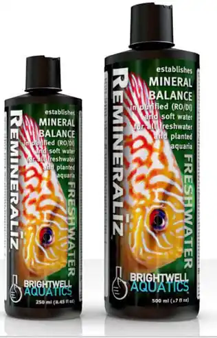 Brightwell Aquatics Remineraliz Balances minerals in purified or soft water; Liquid Form, 500 ml. / 17 oz.