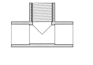 1" PVC Tee Fitting, SLIPxFPTxSLIP - AquaCave