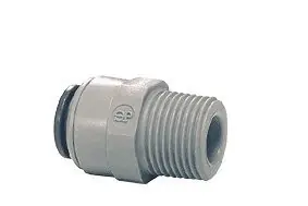 John Guest 1/4" x 1/8" NPTF Male Adapter - White