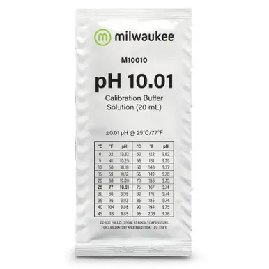 pH 10.01 Buffer Solution 1 x 20 ml, Sachet - Milwaukee Instruments
