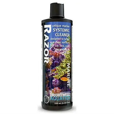 Brightwell Aquatics Razor Marine, Systemic Cleaner, Coral Safe, 2 L. /67.6 fl. oz.