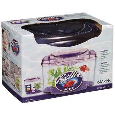 Marina Plastic Betta Kit - Purple - 0.5 gal