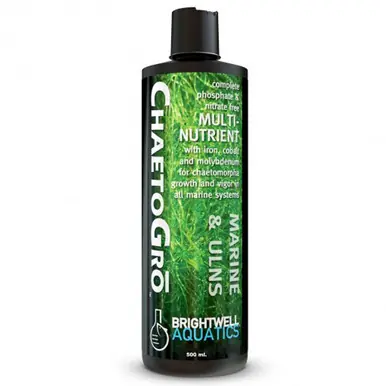 Brightwell Aquatics Chaeto Gro fertilizer for Chaetomorpha algae in Marine Systems, 500 ml 17 fl. oz.