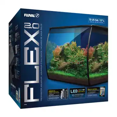 Fluval Flex 2.0 15 gal Aquarium Kit, Black