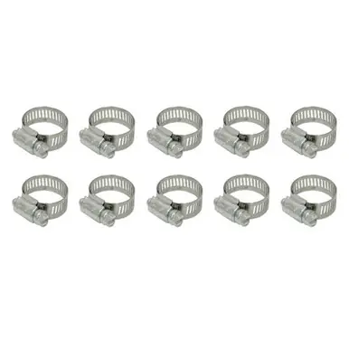 1/2" Stainless Steel Hose Clamp - 10 Pack