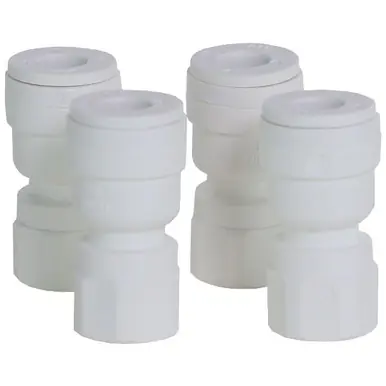 1/4 x 1/8 NPTF Female Adaptor, 4 Pack - White