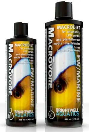 Brightwell Aquatics Macrovore, Macrodiet for Anemones, LPS Corals & Planktivorous Motile invertebrates & Fishes, 2 liter / 67.6 oz.