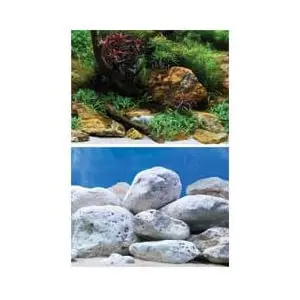 12" High Aquarium Background, Aquatic Garden / Bright Stone - Per Foot