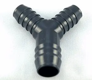Reducing Y Hose Barb Connector 1" x 0.75" x 0.75" - AquaCave