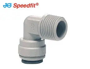 John Guest 1/4" x 1/8" NPTF Male Elbow Check Valve- White