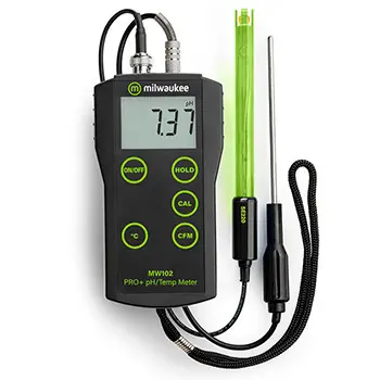 Milwaukee MW102 PRO+ 2-in-1 pH and Temperature Meter with ATC