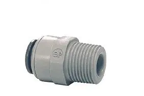 John Guest 1/4" x 3/8" NPTF Male Adapter - Gray