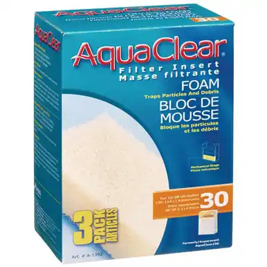 AquaClear 30 Foam Filter insert, 3 pack - Fluval