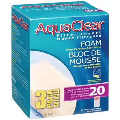 AquaClear 20 Foam Filter insert, 3 pack - Fluval