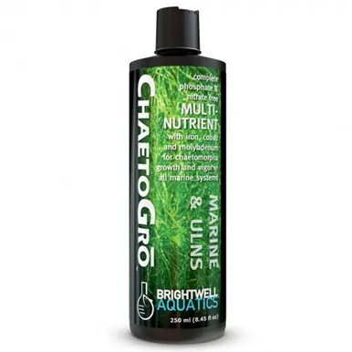 Brightwell Aquatics Chaeto Gro fertilizer for Chaetomorpha algae in Marine Systems, 250 ml 8.5 fl. oz.