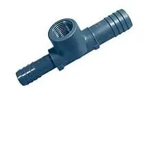 Reducing Tee, 1" Insert x 1" Insert x 0.5" FPT - AquaCave