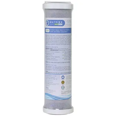 Matrikx +CTO Carbon Block Filter 5 micron, RO Reverse Osmosis 9.75" x 2.5" Cartridge New - KX Technologies