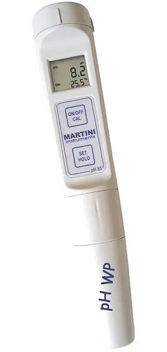 DISCONTINUED - PH55 Waterproof pH Dual Level LCD Tester w/Automatic Temp. Compensation by Martini Instruments