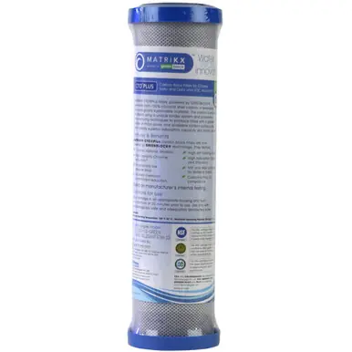 Matrikx CTO PLUS Carbon Block Filter 1 micron, RO Reverse Osmosis 9.75" x 2.5" Cartridge - KX Technologies