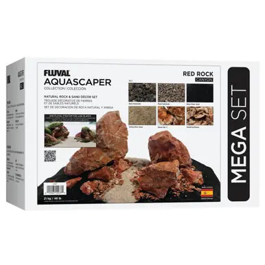 Fluval Aquascaper Natural Rock & Sand Décor Set, Mega, 46 lb / 21 kg, Red Rock Canyon