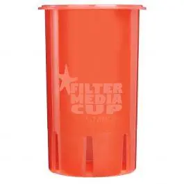 High Flow Flexible Filter Media Cup - 4 inch - Coral Red - Media Cup