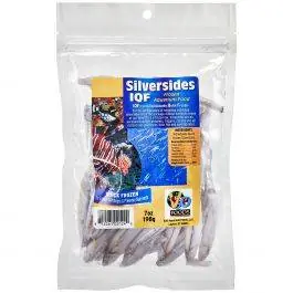 Fresh Frozen Silversides 7 oz - V2O Aquarium Foods