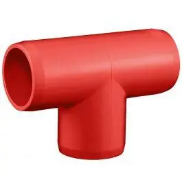 Red Furniture Grade Tee Fitting Slip X Slip X Slip - Bulk Reef Supply