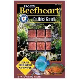 Frozen Beefheart - 30 Cubes (3.5 oz) Frozen Fish Food