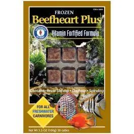 Frozen Beefheart Plus - 30 Cubes (3.5 oz) Frozen Fish Food