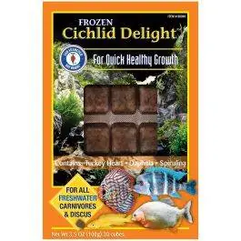 Frozen Cichlid Delight - 30 Cubes (3.5 oz) Frozen Fish Food