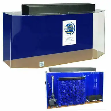 Clear-for-Life 125-Gallon 72"Lx18"Wx20"H Short Flat Back Hexagon Acrylic Uniquarium
