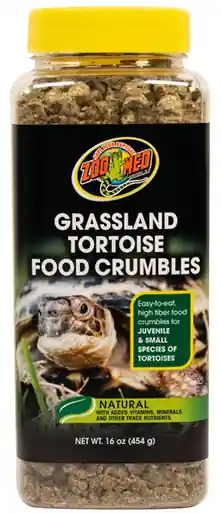 ZooMed Grassland Tortoise Food Crumbles 16oz - Reptile