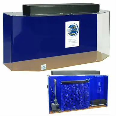Clear-for-Life 125-Gallon 60"Lx18"Wx24"H Flat Back Hexagon Acrylic Uniquarium