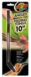 ZooMed 10" Stainless Steel Feeding Tongs Angled - Reptile