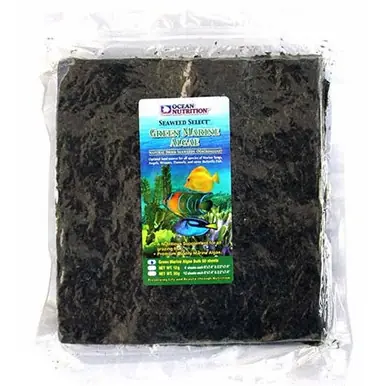 Ocean Nutrition Garlic Enriched Green Seaweed Bulk 50 Sheets - Aquarium Supplies