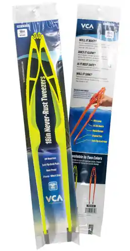 VCA 18" Never-Rust Aquarium Tweezers UV YELLOW
