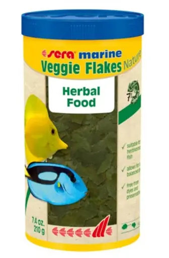 Sera Marine Veggie Flakes Nature Herbal Food 1000mL - Aquarium Supplies