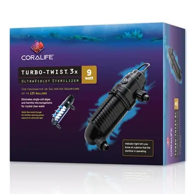 Coralife Turbo Twist UV Sterilizer 9 Watt - Aquarium Equipment