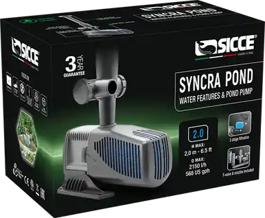 Sicce SyncraPond 2.0 Pond Pump with Fountain 568gph - Aquarium Equipment