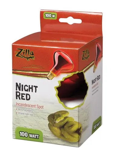 Zilla Night Red Incandescent Spot Basking Bulb 100 Watt - Fish Tanks