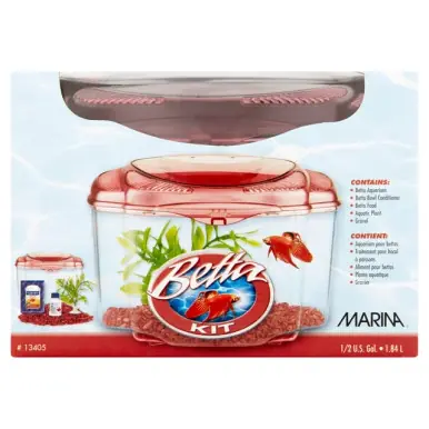 Marina Betta Pals Kit Burgundy - Fish Tanks
