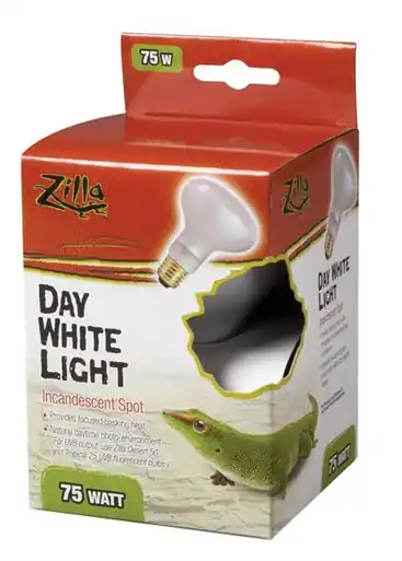 Zilla Day White Light Incandescent Spot Basking Bulb 75 Watt - Fish Tanks