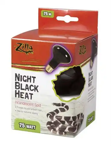 Zilla Night Black Light Incandescent Spot Basking Bulb 75 Watt - Fish Tanks