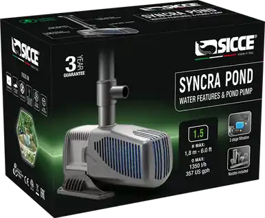 Sicce SyncraPond 1.5 Pond Pump with Fountain 357gph - Aquarium Equipment